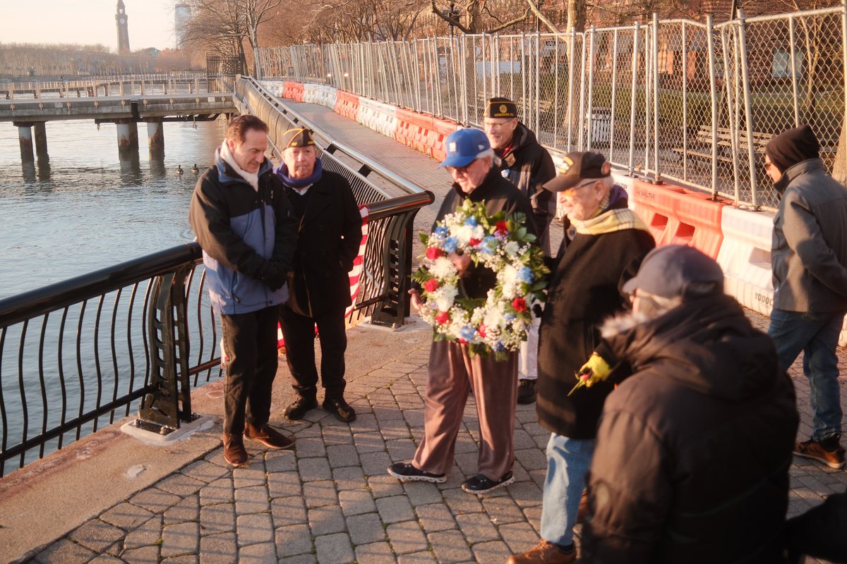 jerrylore's tweet image. This morning @ 7:45 am the @hobokenlegion Post 107 veterans, County Chairperson &amp;amp; #Hoboken Council members gathered for the annual #PearlHarborRemembranceDay, remembering those who lost their lives and whose lives were forever impacted because of the attack. #WWII #PearlHarbor