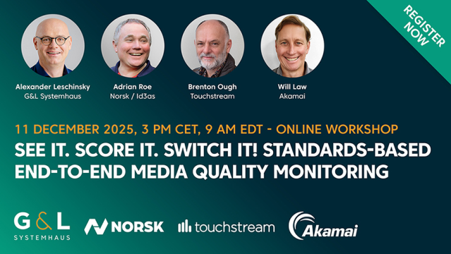 AngeloAkamai's tweet photo. Excited to participate in this webinar on monitoring end-to-end media quality across an adaptive segmented workflow. This includes the work of Dr Ushi Pal at @Akamai and a collaboration with other Akamai technical partners. Register below. https://t.co/gEme3lYOeF https://t.co/XHYBQAhZYB