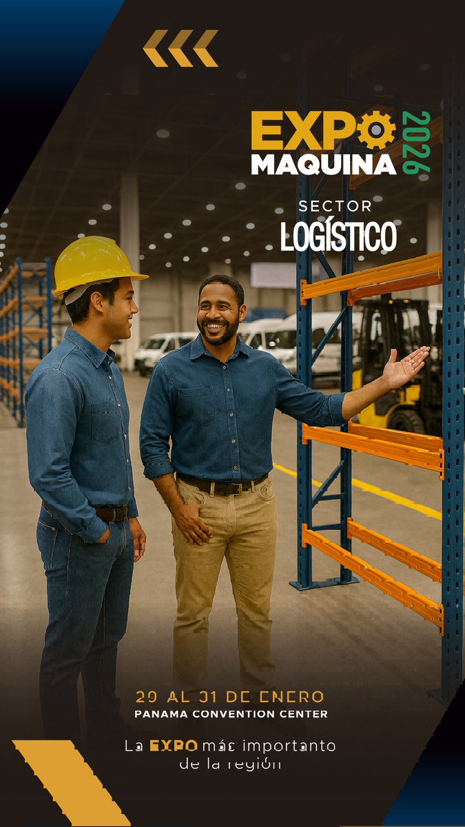 Si tu empresa pertenece al sector logístico, Expo Máquina 2026 será tu mayor vitrina comercial. Asegura tu espacio y prepárate para cerrar acuerdos estratégicos desde el primer trimestre del año. Reserva tu stand ahora: (507) 6550-9998, info@expomaquina.org.

Del 29 al 31 de