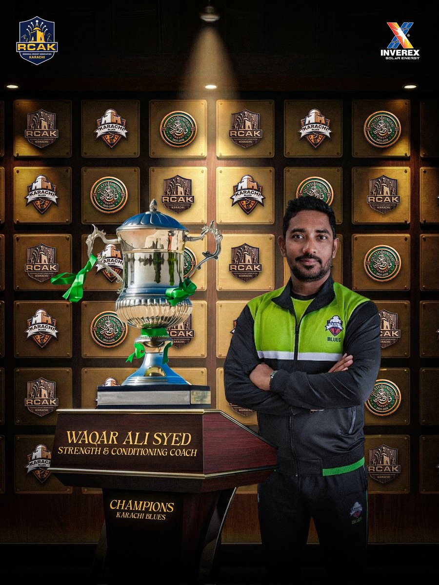 rcakarachi's tweet photo. Strength, recovery, workload, mindset all managed with precision. 💯 

Proud of the role our S&amp;C Coach played in this title-winning campaign. 👏🏼

#KarachiSeHaiCricket #QeAT #Champions https://t.co/ssDE3cVZMp