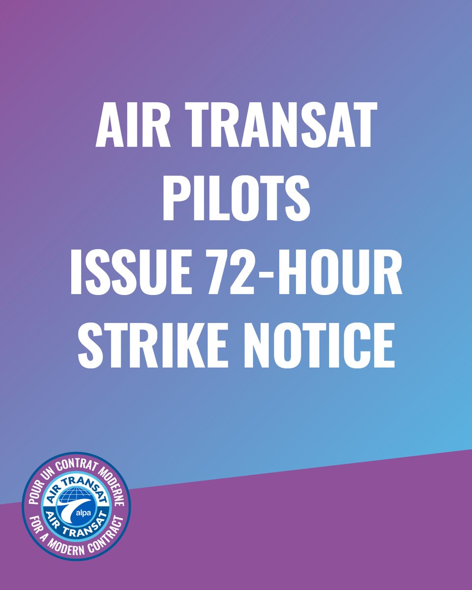 Pilotes d'Air Transat Pilots tweet media