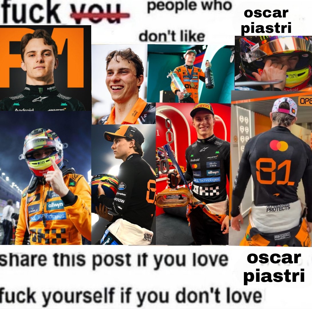 oscar piastri you rock my world idgaf ily