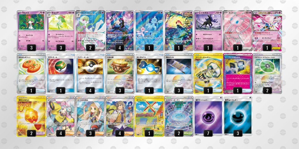 CL愛知2026
サーナイト 11-4
Day1
先　ゾロアーク○
後　ドラパ○
後　ドラパ✕
後　ゾロアーク○
後　ライコ○
後　闘ガチグマ✕
後　バチバレ○
先　ロンゲ○

Day2
先　ロンゲ✕　
(マシラ使いわすれ負けで実質勝ち...)
先　リザ○
先　サナ○
先　リザ○
後　ドラパ○
先　リザ○
先　ロンゲ✕