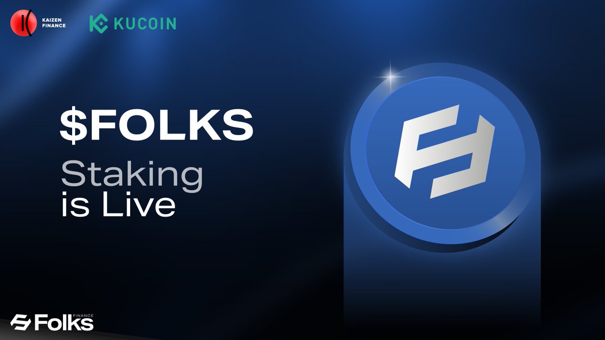 FolksFinance's tweet image. ICYMI: $FOLKS staking is officially live.

Available via @kaizen_finance &amp;amp; @kucoincom, you can now stake $FOLKS for 30 days at 30% APR.

→ Kaizen: 7,500 FOLKS rewards, no individual staking cap.
→ KuCoin: 2,500 FOLKS rewards, 1k individual staking cap.

Links below 👇