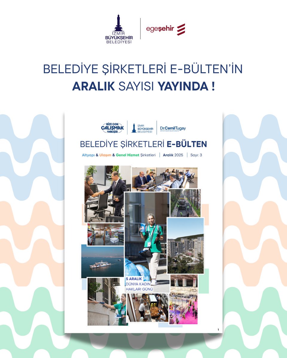 Belediye Şirketleri E-Bülteni’nin Aralık Sayısı Yayında! 
Bu e-bülten, belediye şirketlerinin çalışmalarını, yatırımlarını ve şehrin geleceğine yön veren projelerini daha şeffaf, düzenli ve erişilebilir biçimde kamuoyuyla paylaşmak amacıyla hazırlanıyor.

lnkd.in/ddSuAsKm