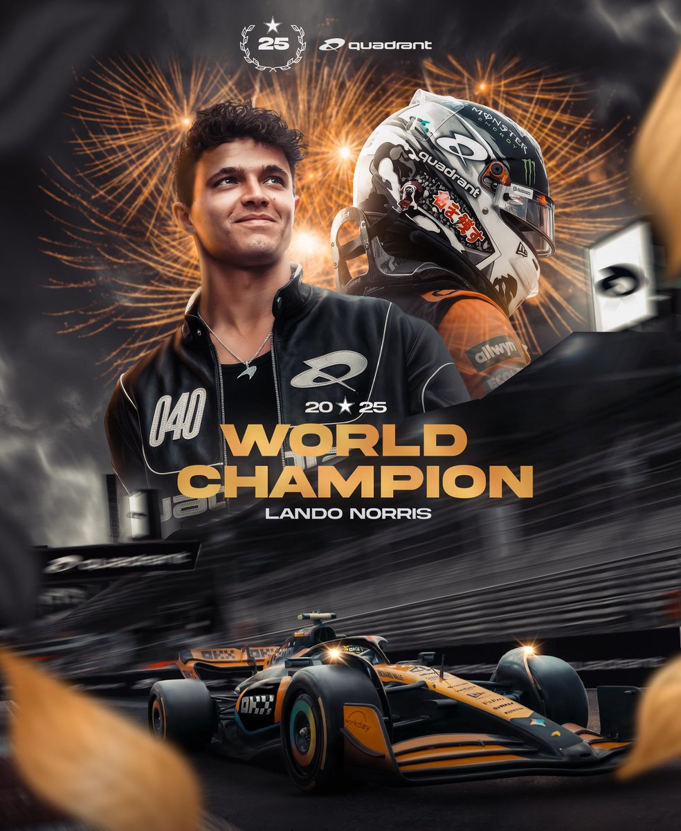 Quadrant's tweet image. We've said it once, and we'll say it again: He's him 💪

Huge congrats to our founder Lando Norris on securing the WDC title!