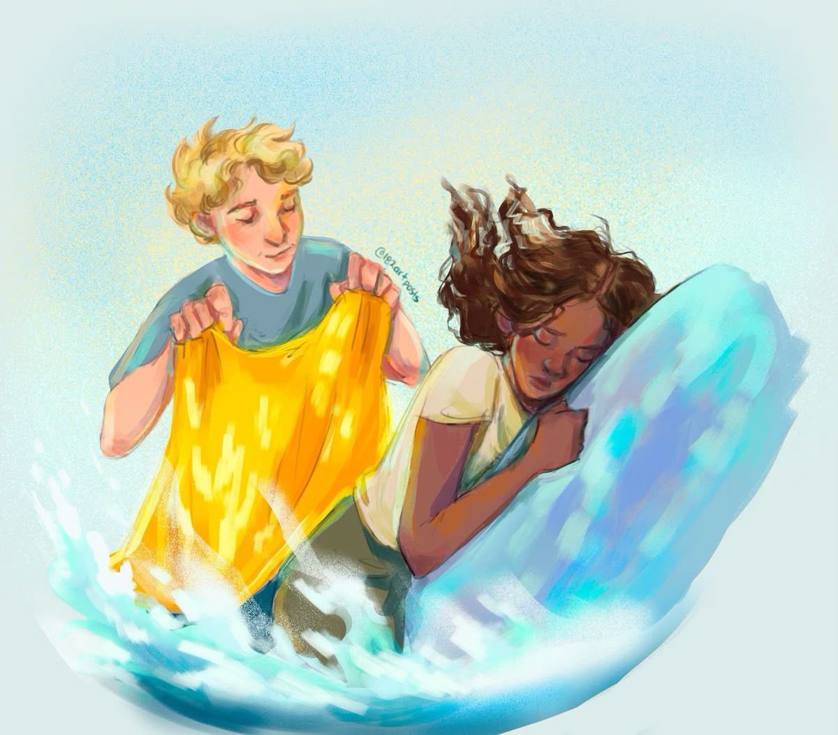 notsabidinha's tweet image. “Apenas apoiei Annabeth para que ela não caísse, cobri-a com o Velocino de Ouro que tanto trabalho nos custara e fiz uma oração silenciosa em agradecimento. 

O que me lembrou... Eu ainda tinha uma dívida com os deuses. 

—Você é um gênio - disse a Annabeth baixinho.”