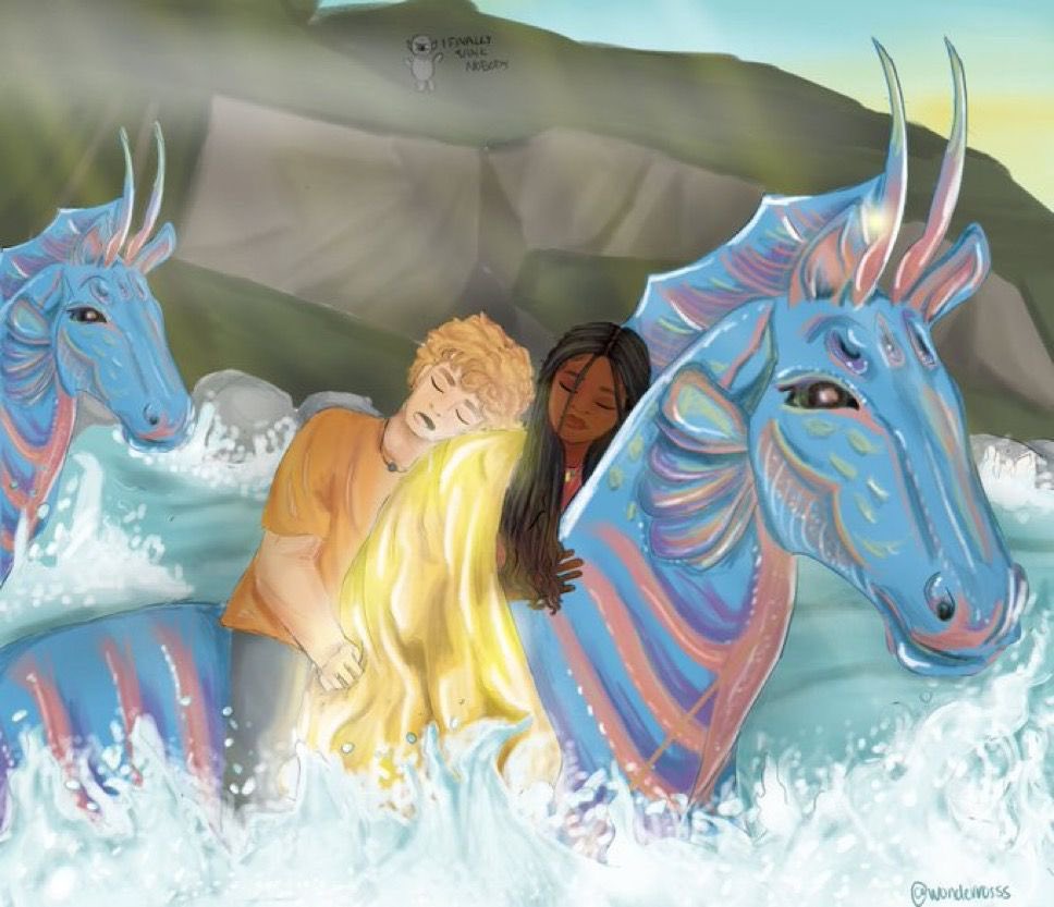 notsabidinha's tweet image. “Apenas apoiei Annabeth para que ela não caísse, cobri-a com o Velocino de Ouro que tanto trabalho nos custara e fiz uma oração silenciosa em agradecimento. 

O que me lembrou... Eu ainda tinha uma dívida com os deuses. 

—Você é um gênio - disse a Annabeth baixinho.”