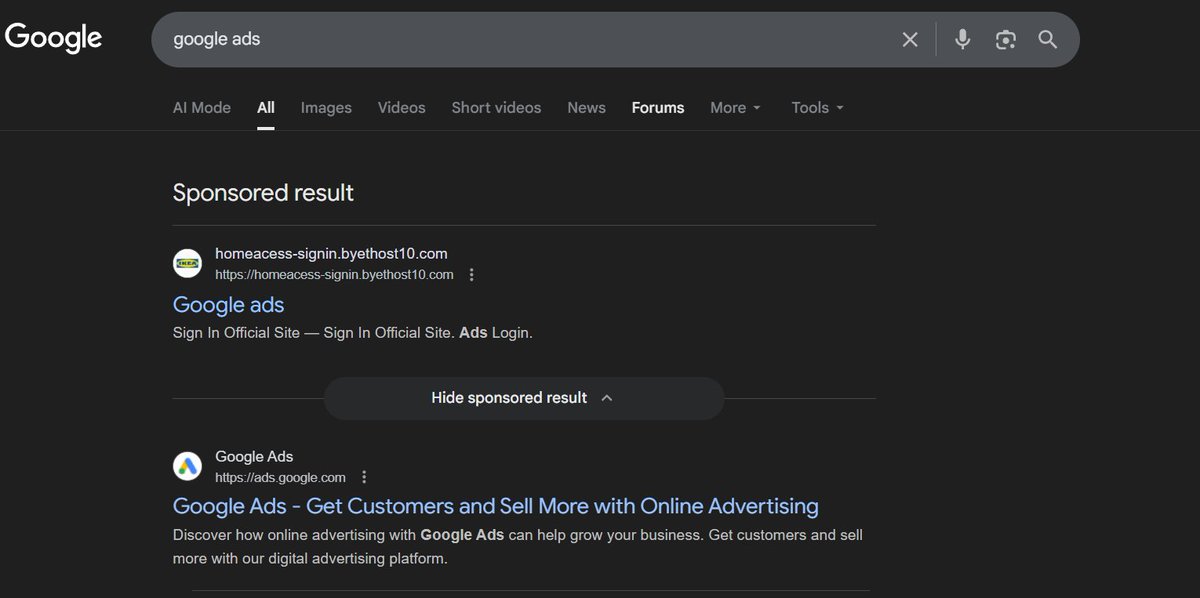 moudx's tweet photo. what a crazy ad, how does google even allow this https://t.co/6BzBj6Tiru