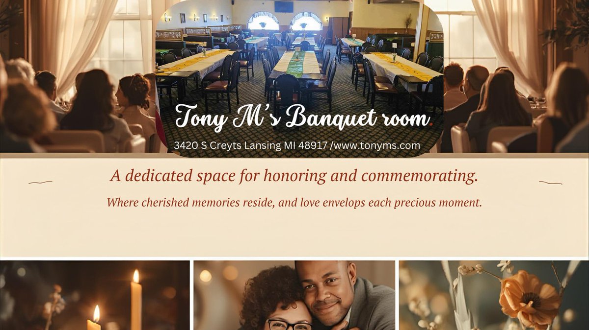 TonyMRestaurant's tweet image. Our private banquet room provides a serene and intimate space for your loved one's memorial gathering. #FuneralPlanning #FuneralServices #MemorialServices #HonoringLife #LastingTribute #HonoringMemories #CompassionateServive