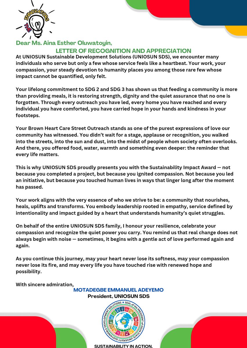 UNIOSUN Sustainable Development Solutions tweet media