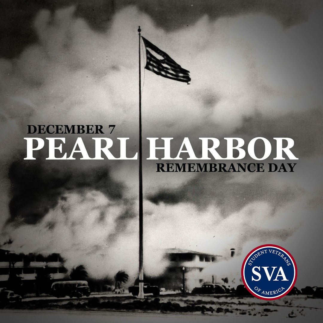 studentvets's tweet image. On this day in 1941, the attack on Pearl Harbor changed the course of history.

For student veterans, this history is more than a lesson — it’s part of the legacy we carry as we learn, lead, and serve today. We remember their sacrifice.
 
#PearlHarborRemembranceDay #SVA