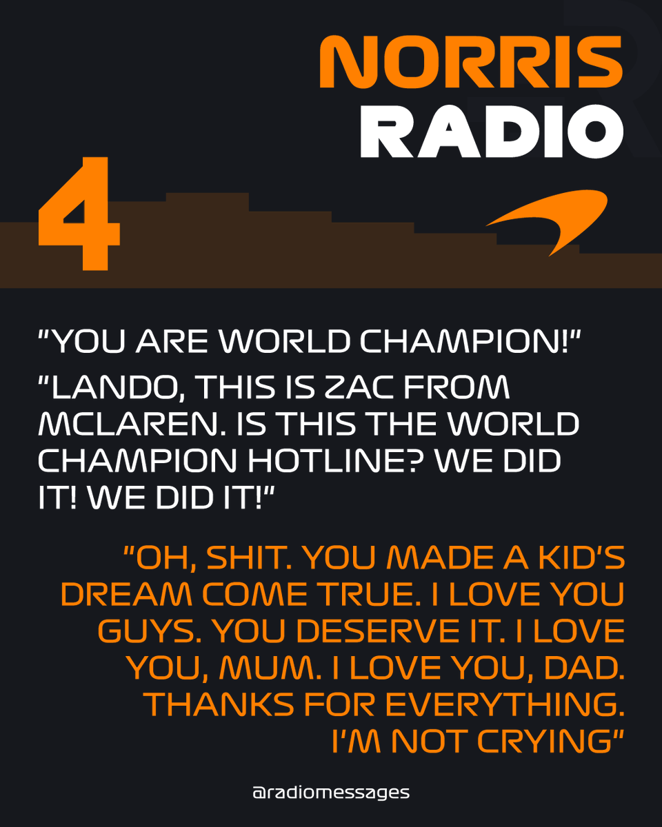 radiomessages's tweet image. Is this the world champion hotline? Because yes, it is. Congrats Lando Norris! 🧡 #AbuDhabiGP #F1