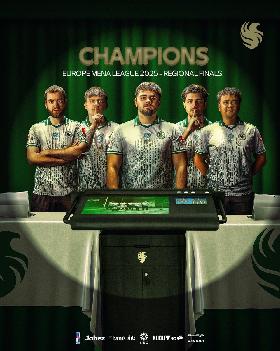 🏆 EML REGIONAL FINAL CHAMPIONS 🏆
SEE YOU IN THE SI26, PARIS 

فالكونز أبطال دوري #EML للعبة رينبو 6 🦅 — موعدنا القادم بطولة العالم في باريس 🇫🇷💚

#FalconsAreHere - #EML
