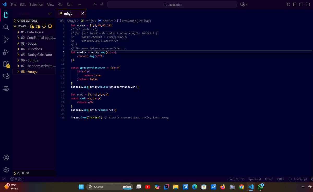 iasish77's tweet image. Day 7/180 ✅
Solved LeetCode 75 &amp;amp; 128, finished JS till arrays, DOM starts tomorrow.
25 problems done so far.
Still grinding till midnight 💻🔥
#DSA #LeetCode #BuildInPublic