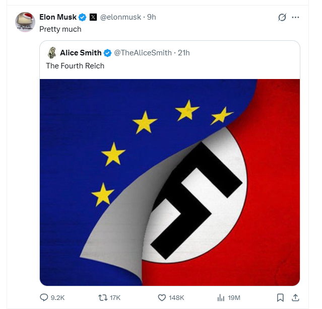 federomby's tweet photo. AMAZING.
Buy a blue check with zero verification? Fine.
Post an EU flag with swastikas? Also fine.
But enforce ad-transparency rules and researcher access? Suddenly the EU is a “bureaucratic monster” that must be abolished.
Logic 🤣
#DSA #EU #BlueCheck #Transparency @elonmusk https://t.co/C8iTrFLcsb