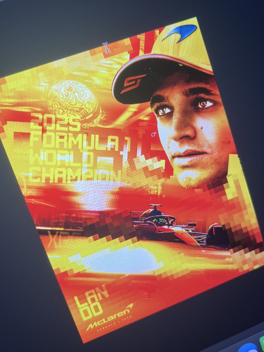 Lando Norris World Champion graphic <a href="/LandoNorris/">Lando Norris</a> <a href="/McLarenF1/">McLaren Mastercard Formula 1 Team</a> <a href="/F1/">Formula 1</a> #LandoNorris #f1 #WorldChampion #sportsgraphic