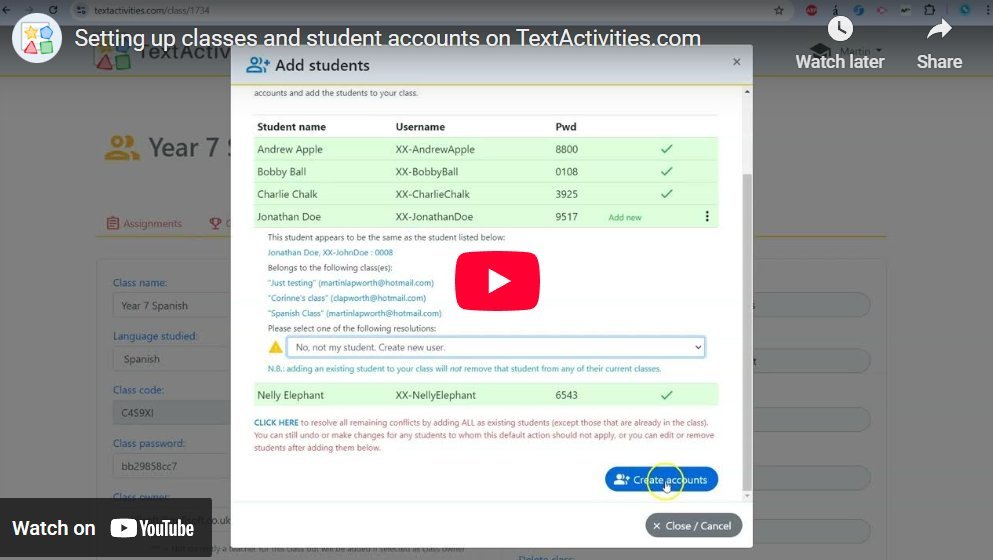 TextActivities's tweet image. 🎞️ TextActivities VIDEO TUTORIALS 👇👇👇
🔗 textactivities.posthaven.com/video-tutorial… 
1. Creating a resource
2. Importing from @textivate 
3. Setting up classes &amp;amp; student accounts
4. Introduction to assignments
#mfltwitterati #mflchat #flteach #langchat