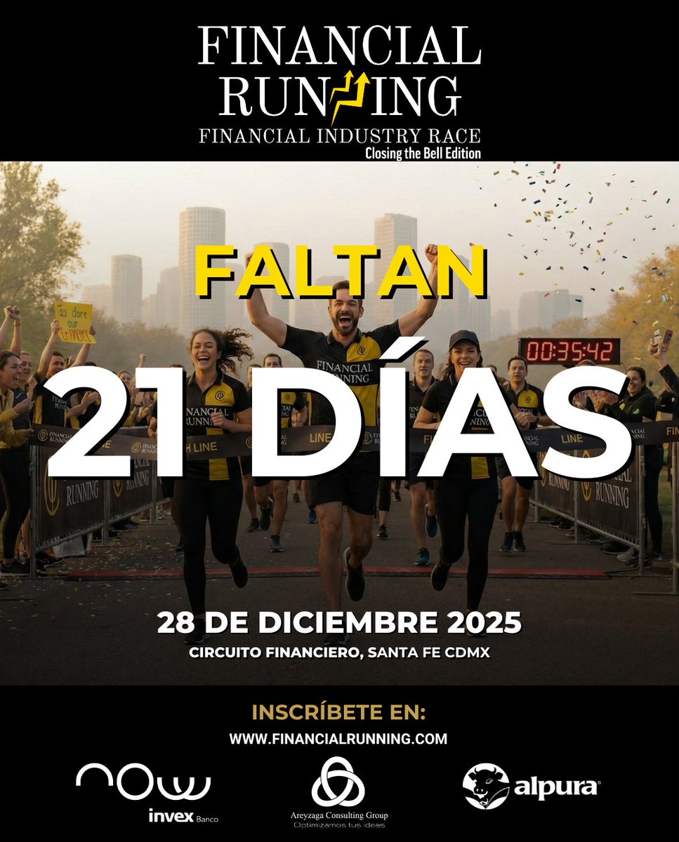 El tiempo se acaba, asegura tu lugar.

Solo faltan 21 días para que el Circuito Financiero de Santa Fe vibre con la energía de la industria. La meta está cada vez más cerca y tu oportunidad de ser parte.

🏆 6ª Edición Financial Running “Closing the Bell Edition”

Book now: