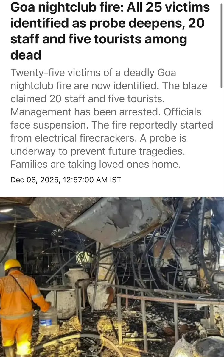 macroschema's tweet photo. Almost all those killed in #GoaNightClubFire were poor migrant workers from Jharkhand, Uttarakhand, Maharashtra, Assam, Uttar Pradesh, West Benga, Karnataka, and Nepal

Of the five tourists who lost their lives, 4 were from Delhi, including 3 members of the same family https://t.co/jqcv1sBFHG