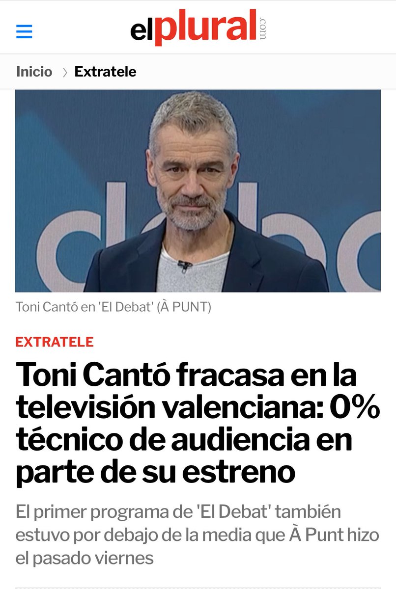 NacionalistesPV's tweet photo. RT si estàs d’acord en que @apunt_media tanque el programa @eldebat_apunt i torne, amb llaç inclòs, a Toni Cantó a Madrid. https://t.co/mfWp3wpvev