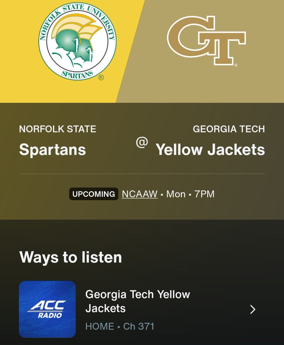 musterer's tweet image. "Alexa, play SiriusXM Channel 371"🔊

Or listen now in the SiriusXM app...📱
siriusxm.com/player/event/n…

@accwbb @GTWBB @GTAthletics

#NCAAWBB #StingEm 🐝🏀