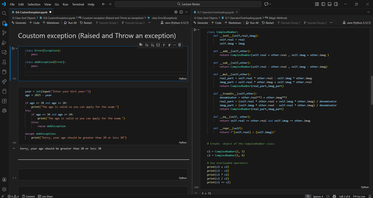 PranavG_23_'s tweet image. 📅 Day 11 &amp;amp; 12 – Data Analytics Journey

🔹 Python:
• Learned encapsulation, abstraction, magic methods, operator overloading, custom exceptions
• Built a program using polymorphism, encapsulation, abstraction &amp;amp; inheritance

🔹 SQL:
• Solved 30 JOIN questions

#DataAnalytics