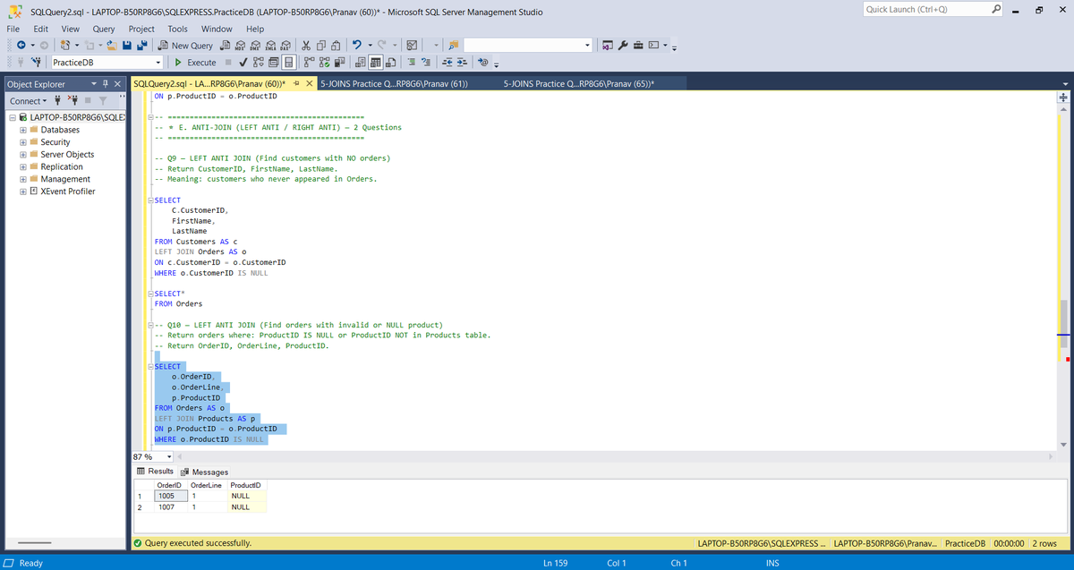 PranavG_23_'s tweet image. 📅 Day 11 &amp;amp; 12 – Data Analytics Journey

🔹 Python:
• Learned encapsulation, abstraction, magic methods, operator overloading, custom exceptions
• Built a program using polymorphism, encapsulation, abstraction &amp;amp; inheritance

🔹 SQL:
• Solved 30 JOIN questions

#DataAnalytics
