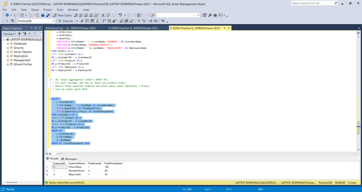 PranavG_23_'s tweet image. 📅 Day 11 &amp;amp; 12 – Data Analytics Journey

🔹 Python:
• Learned encapsulation, abstraction, magic methods, operator overloading, custom exceptions
• Built a program using polymorphism, encapsulation, abstraction &amp;amp; inheritance

🔹 SQL:
• Solved 30 JOIN questions

#DataAnalytics