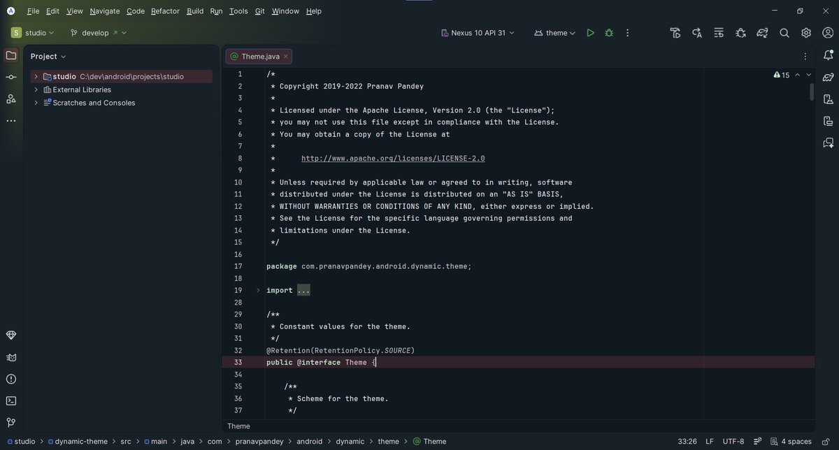 pranavpandeydev's tweet image. Added support for IntelliJ Islands Theme!

#AndroidDev #DynamicTheme #Extension