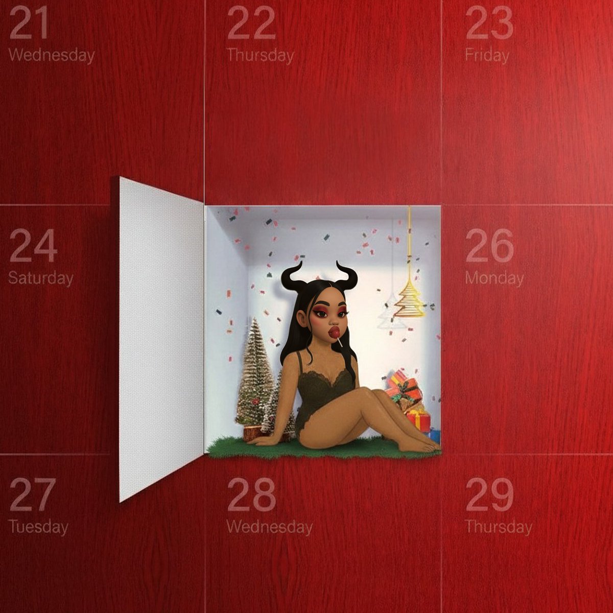 ReedNightt's tweet photo. The Special Giveaway Has Begun!🔥
The calendar covers are opening, and only one gift will come out: This seductive and iconic NFT! 🎁

✨To enter: 
❤️ Like, 🔁 RT, 👥Tag 1 friend
✅ Follow: @ReedNightt

#FreeWomen #NFTGiveaway @opensea @HollanderAdam https://t.co/athMJpQxvK