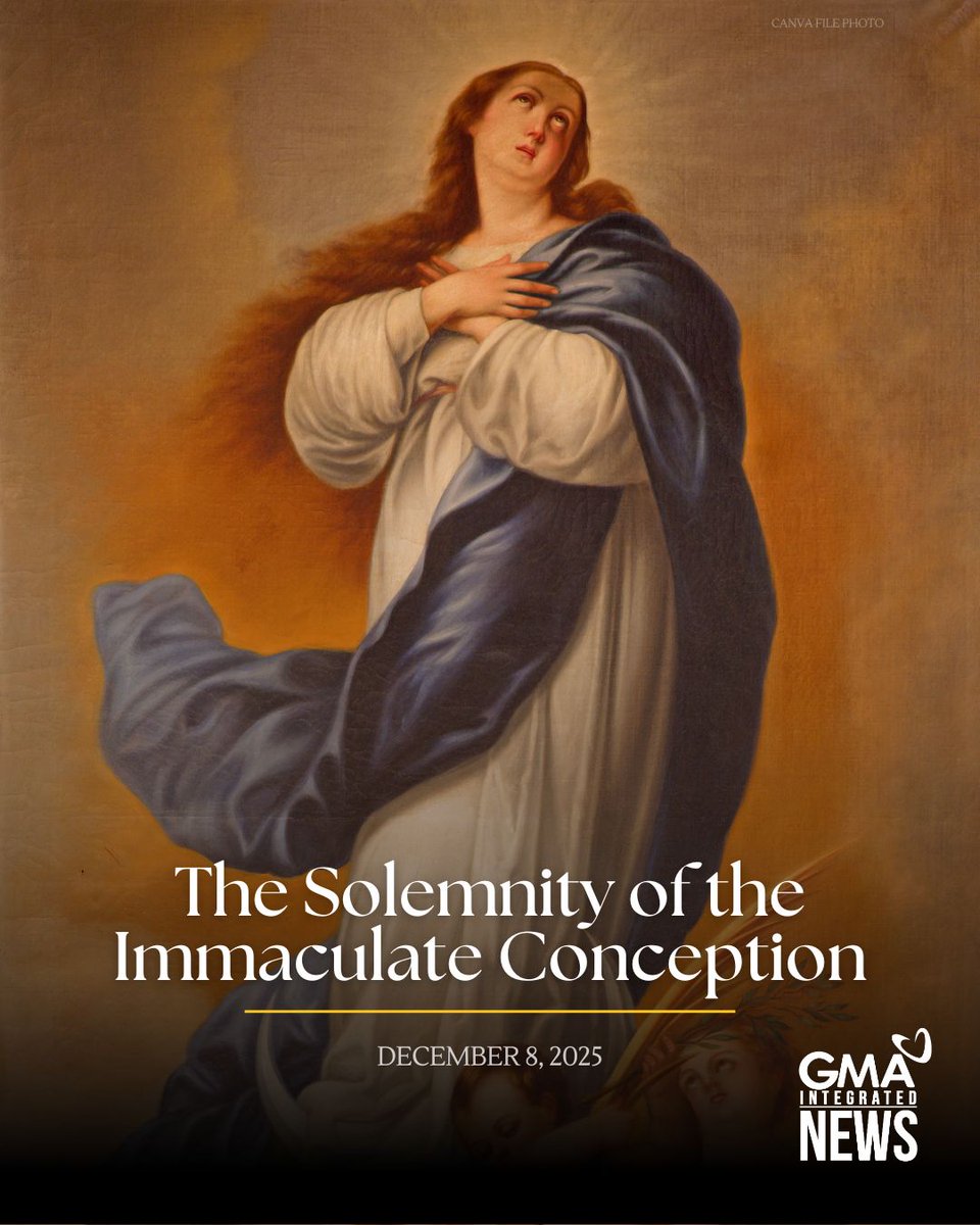 gmanews's tweet image. Pray for us, O Holy Mary Mother of God 🤍

On December 8, the Church celebrates one of the most important feasts of Our Lady, the Feast of the Immaculate Conception of the Blessed Virgin Mary. 

This is the day when we remember and celebrate that God chose Mary to be the Mother…