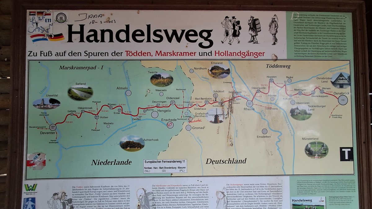 Deel 1 van Marskramerpad gewandeld. Bad Bentheim naar Oldenzaal.