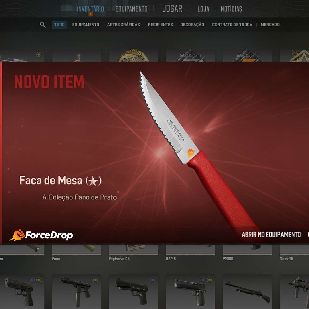 forcedropbrazil's tweet photo. A Valve finalmente ouviu a comunidade!
Faca de mesa confirmada no CS2. 🤣

Ganhe 40% de bônus com o cupom BR40. https://t.co/6tyUcnEkFx