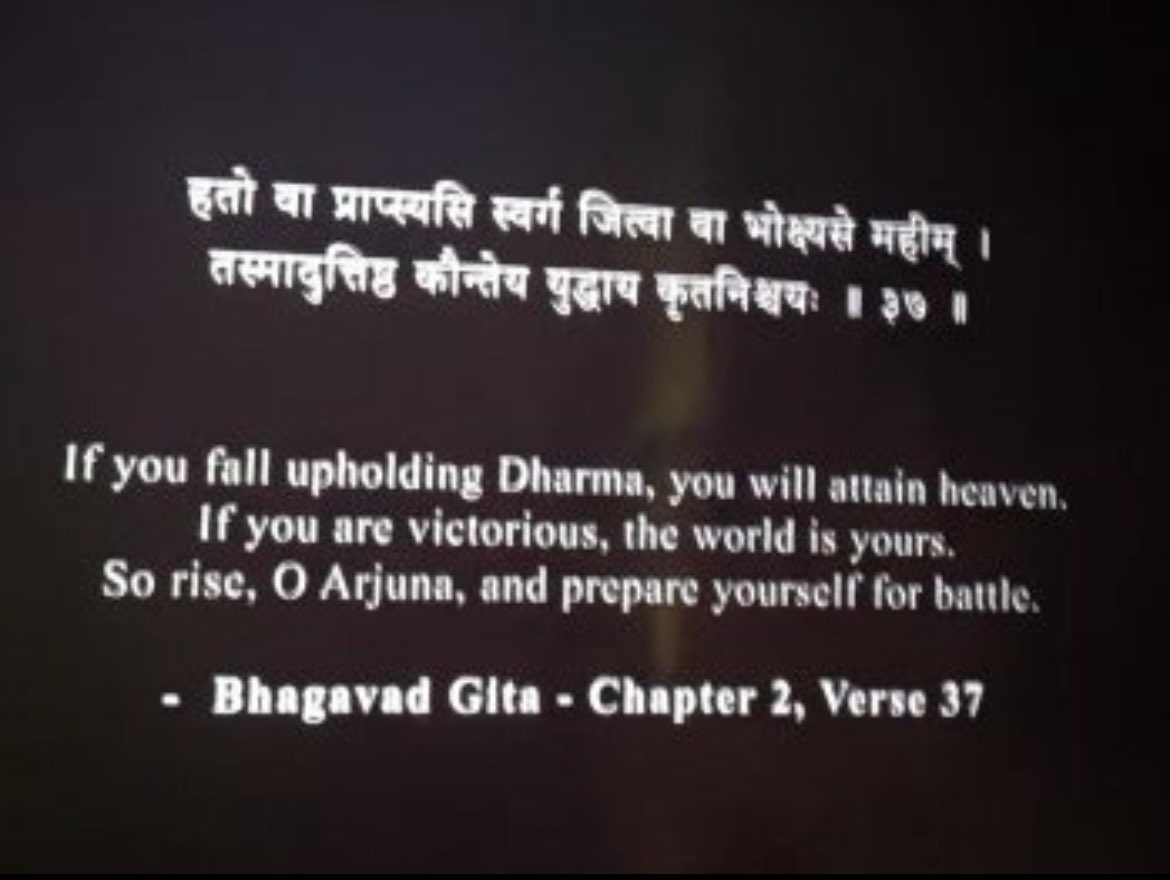 Srjproo7's tweet image. #Dhurandhar  Movie  … 🎥 🎦 
The movie starts with this caption from Bhagavad Gita .! The Movie seems to be hurting Pakistanis both in Pakistan as well as India .  
   👉 Must Watch     #Dhurandhar