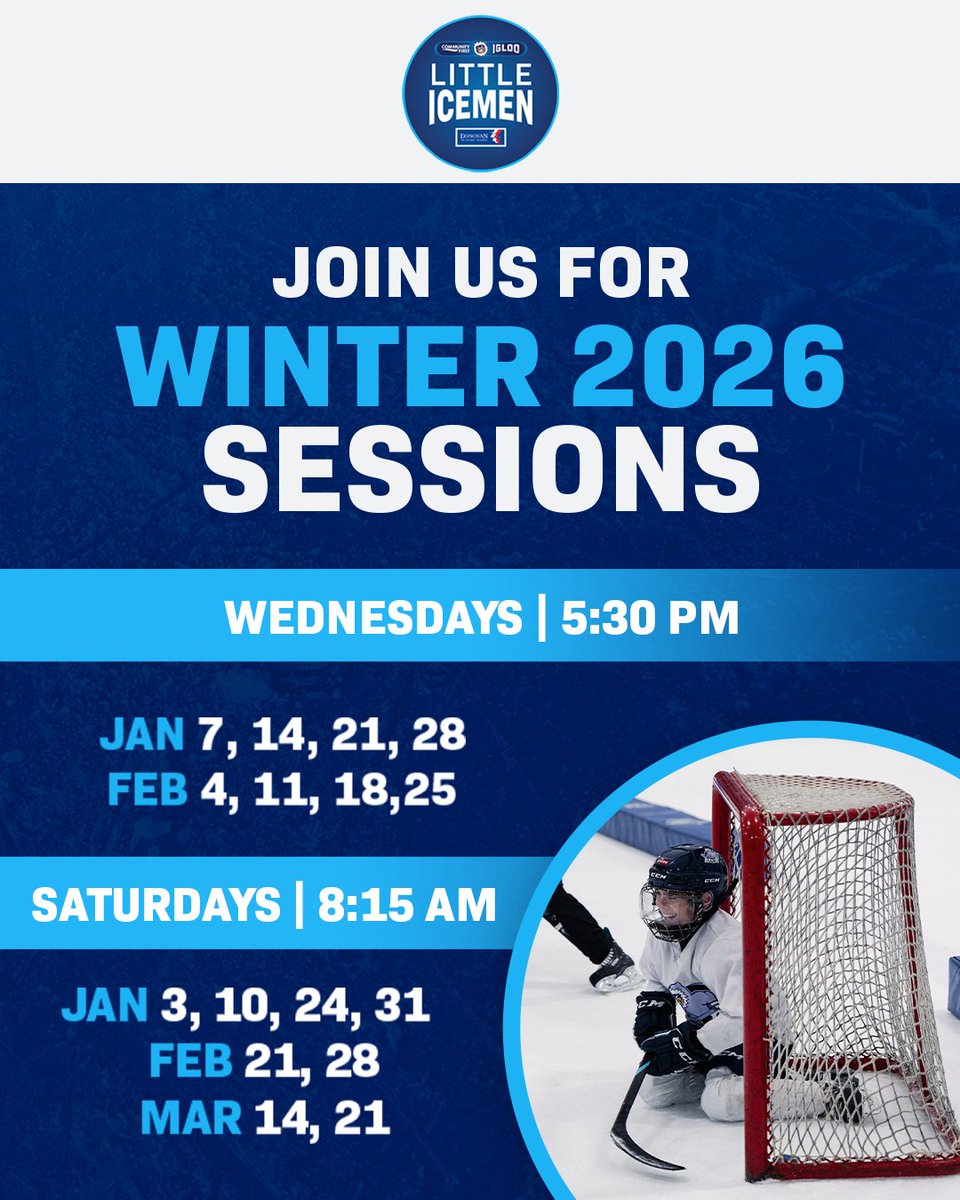 Lace up and join us for Little Icemen Learn to Play Winter 2026 Sessions! Let’s kick off the new year on the ice! 🏒💙

🔗 bit.ly/3J0P1mj