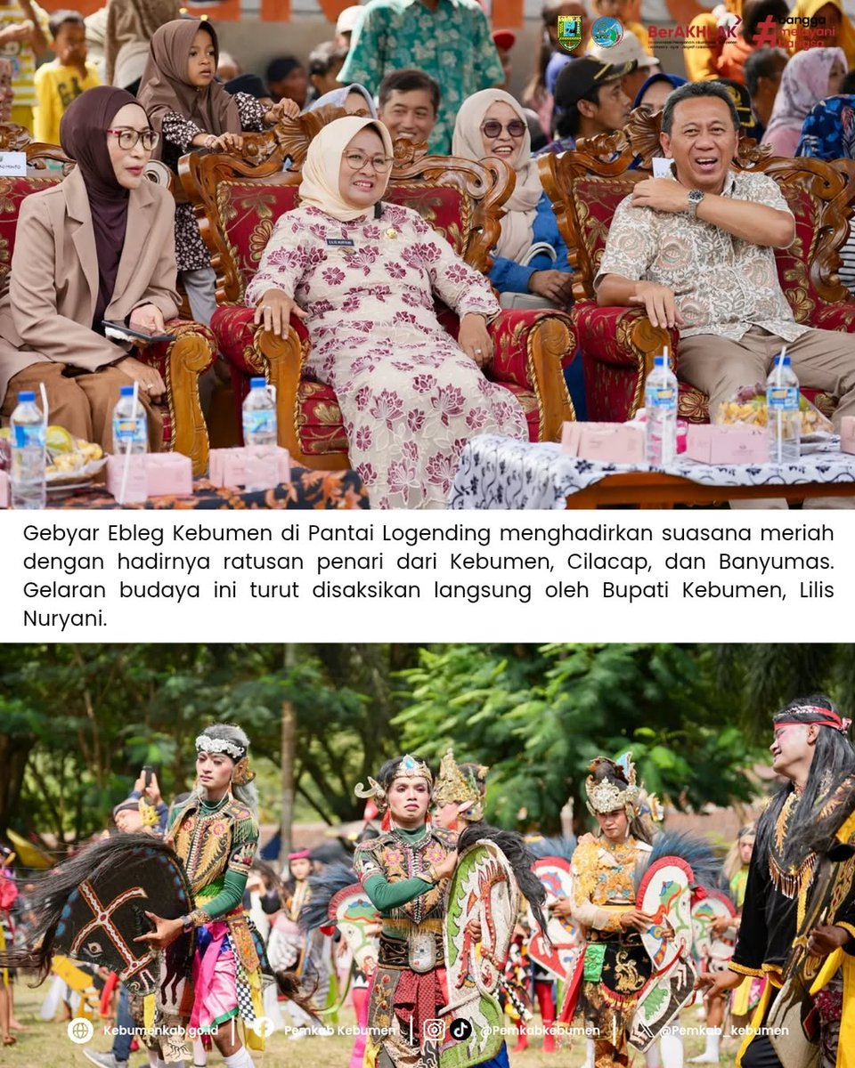 pemkab_kebumen's tweet photo. Ratusan penari dari Kebumen, Cilacap, dan Banyumas memenuhi Pantai Logending pada Minggu (07/12/2025), menghadirkan suasana meriah yang disaksikan langsung oleh Bupati Kebumen Lilis Nuryani. #pemkabkebumen #kebumenberdaya #budaya #ebleg #kebumenberbudaya #senitari https://t.co/tDM9heMH9V