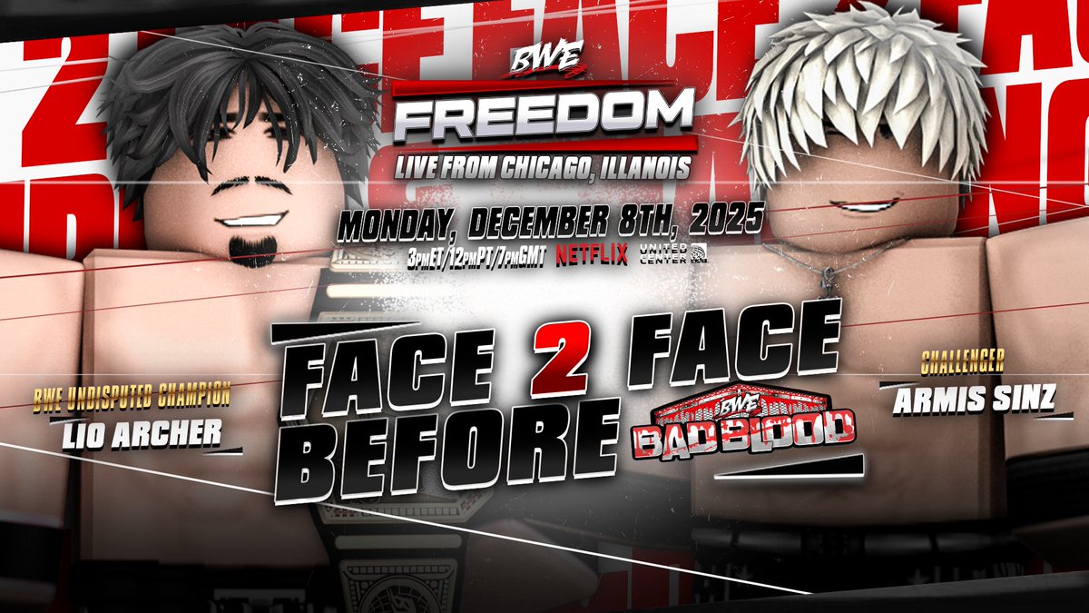 THIS MONDAY, It's an ALL-OUT FACE 2 FACE between the BWE UNDISPUTED CHAMPION, Lio Archer and the N1C For the Title, Armis Sinz, what will be their thoughts on their upcoming match on #BWEBadBlood, find out at #BWEFreedom