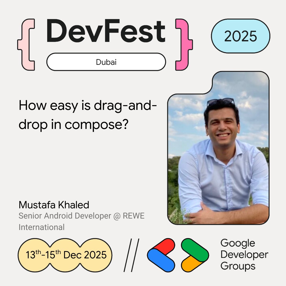 GDGDubai's tweet image. Learn to master drag-and-drop in Compose with Mustafa Khaled (@mus_khaled) at #DevFestDubai! He&apos;ll show you how to build a kanban board with ease. 

Register now: gdg.community.dev/events/details… 

#DevFest #AndroidDev