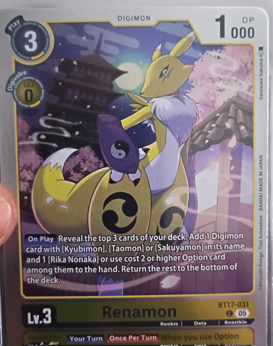renamon digimon card Renamon [BT5-036] (Tamer's Card Set 1) [Battle of Omni Promos] – TokenMTG main image 0