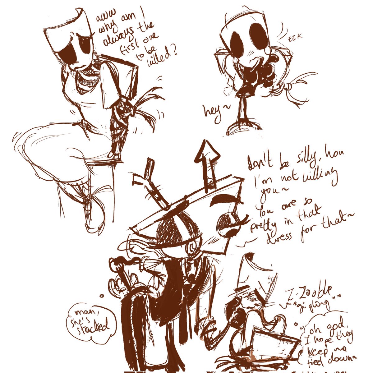 Today is mafia day 0-0 I love her outfit, Gangle is so pretty and I wanted to give Zooble a nice bartender outfit, a bit suggestive, maybe I can continue it. Since we didn't have abstragedy in the trailer ^^ #illustration #art #abstragedy #TADC #tadcfanart #Tadczooble #TADCGangle