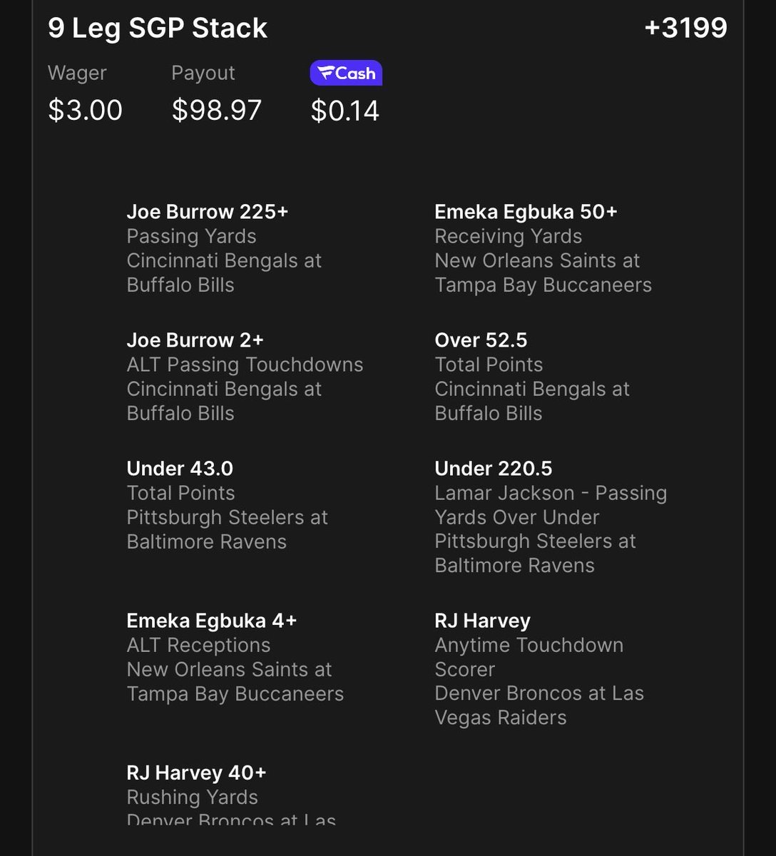 pressthewrap's tweet photo. This may not be paying someone’s rent, but it’s better than a scratch off lottery ticket. https://t.co/OUCLwOVzWE #NFL #sportbetting #lotto https://t.co/rruHDDlroe