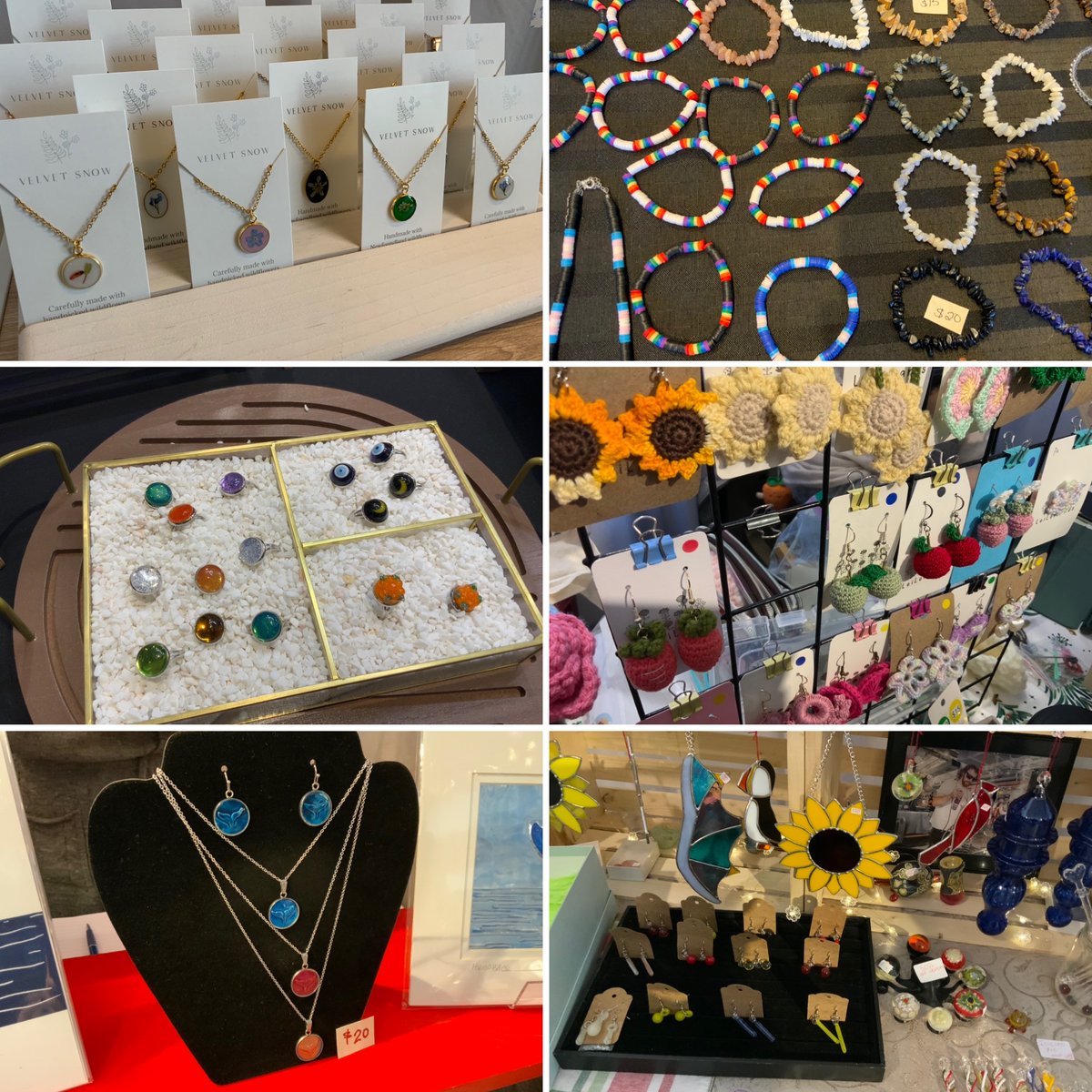 Look at these stunning jewellery pieces that would make anyone on your nice holiday list smile bright. You’ll find these items and others at 245 Freshwater Road until 3pm today Sunday December 7th during the final day of our Festive Market. #sjfmnl #sjfm #jewellery #stjohns