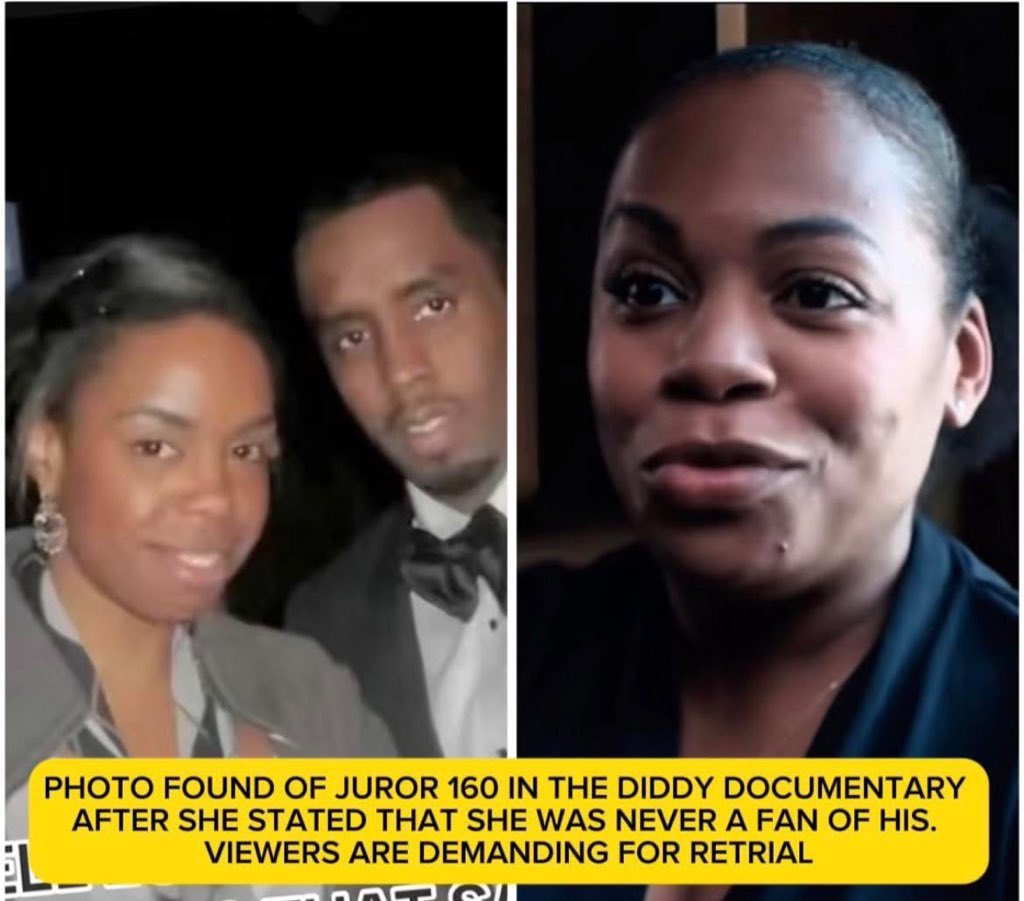 <a href="/quionie/">Q</a> A photo has just surfaced that allegedly shows Juror 160 with Diddy and it’s going viral.

- Could this explain why she seemed so enthusiastic during the documentary?
- She claimed on camera that she was never a fan of Diddy, yet this photo suggests otherwise. 🫣

This revelation