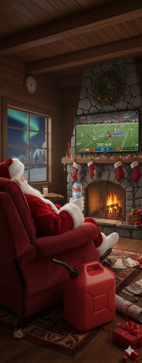 Santa is ready! #Bengals #gascantotheface #northpole #RuleTheJungle #Hudy <a href="/hudepohlbeers/">Hudepohl Beer</a>