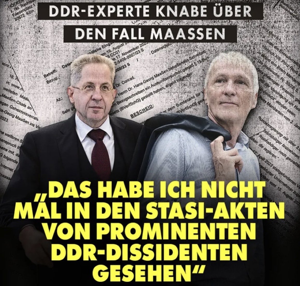 Hubertus Knabe kennt die Stasiunterlagen wie kein Anderer. 
Unser Verfassungsschutz ist in Teilen nach seiner Kenntnis schlimmer als die Stasi.
Er weiß wovon er spricht. <a href="/Alice_Weidel/">Alice Weidel</a> sieht es richtig.