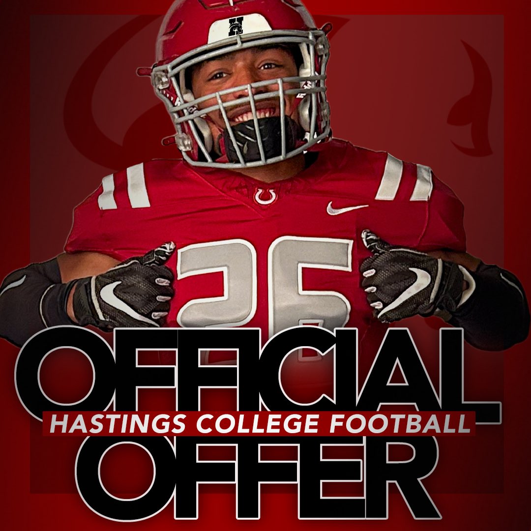 I am blessed and honored to have received an offer to play football at Hastings College! <a href="/Bauer_Coach/">James Bauer</a>  <a href="/HCBroncoFB/">Hastings College Football</a>
