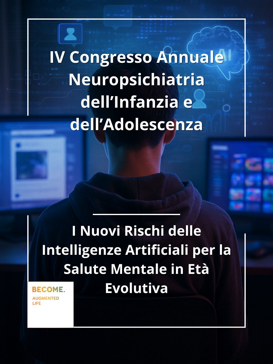 BecomeHub's tweet image. 🧠 IA e salute mentale: al Congresso NPIA di Padova, Luca Bernardelli ha mostrato come gli algoritmi opachi amplifichino disturbi alimentari, solitudine e isolamento e nuove forme di dipendenza comportamentale.
📚 Formarsi è oggi essenziale.
#PsicologiaDigitale #Formazione