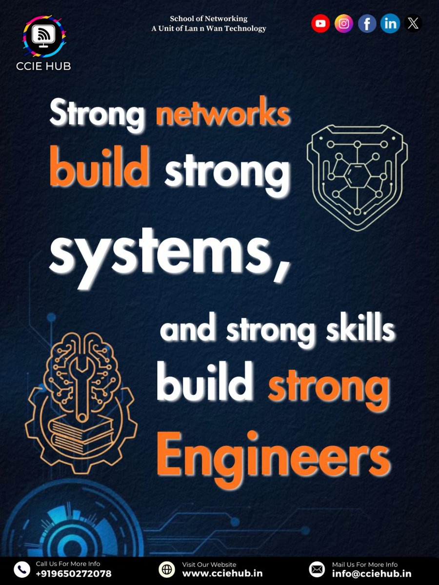 cciehub's tweet image. Strong networks build strong systems, and strong skills build strong Engineers. 💡

Follow @cciehub for more content like this!

#CCIEHUB #NetworkingBasics #NetworkEngineers #CiscoTraining #CCNA #CCNP #CCIE #ITCareer #TechEducation #NetworkSkills #Engineers #LearnNetworking