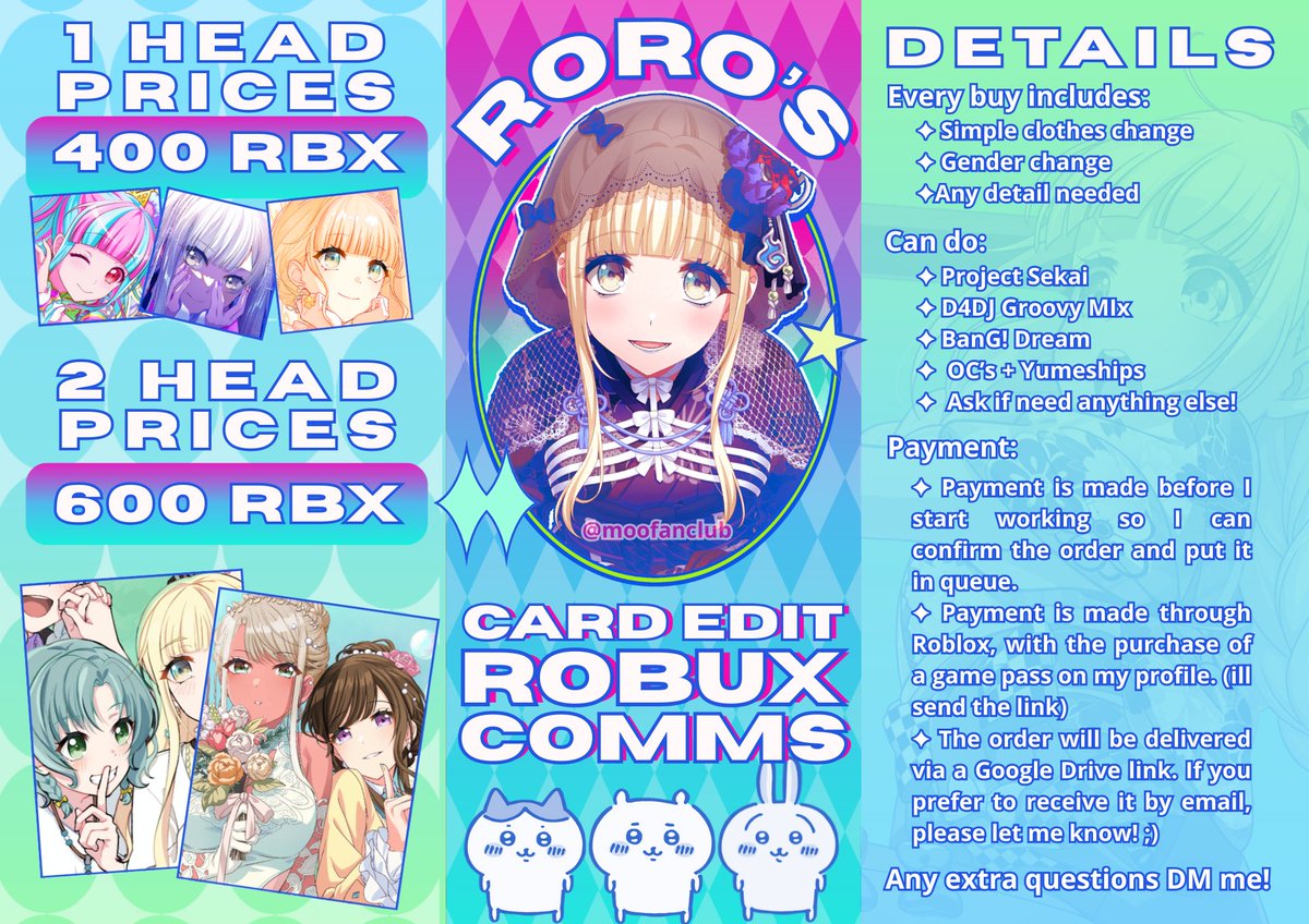 moofanclub's tweet photo. robux card edits c✦mms opened! more refs on @mefftal https://t.co/Imd5jCIyR6